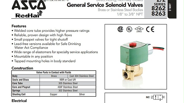 asco两通电磁阀8263h300.图